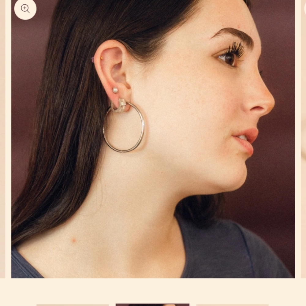 NWT Oh Clementine Silver Large 40mm Circle Hoops - Picture 2 of 3